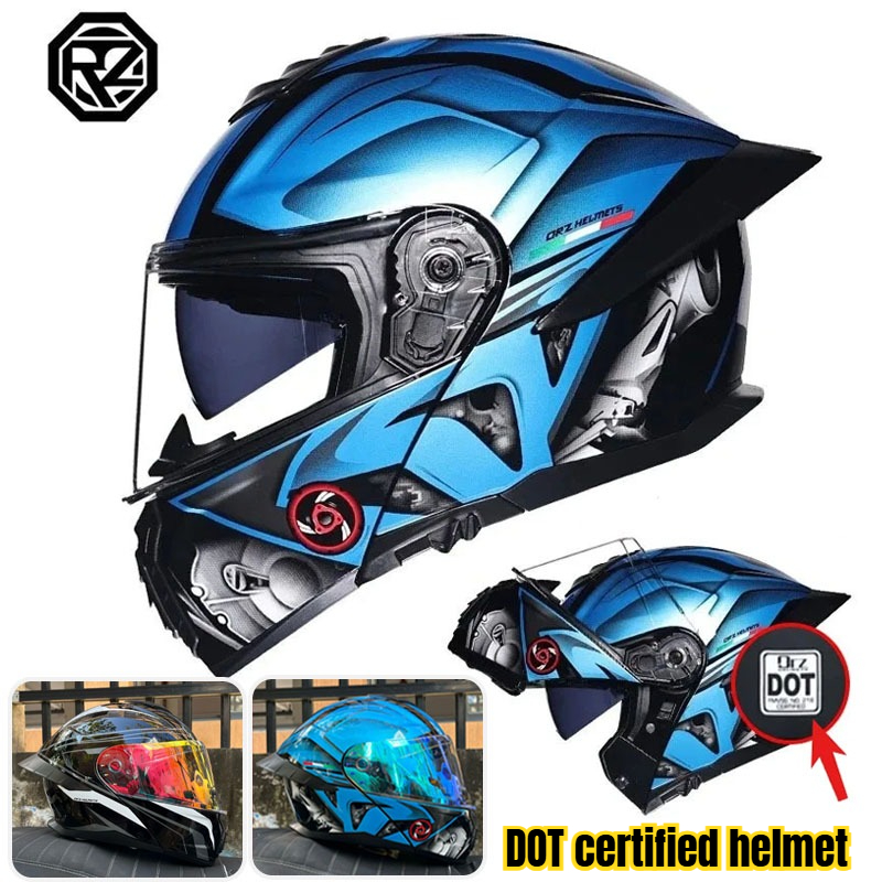 Full Face Motorcycle Helmet With Bluetooth - DOT Sertifikalı Kask Motosiklet Kaskı Çift